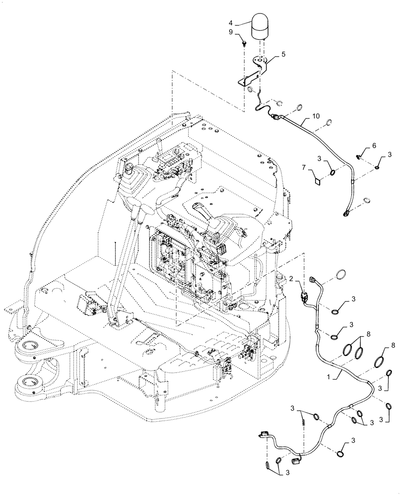 Схема запчастей Case CX31B - (55.404.AC[01]) - ROTATING BEACON (55) - ELECTRICAL SYSTEMS