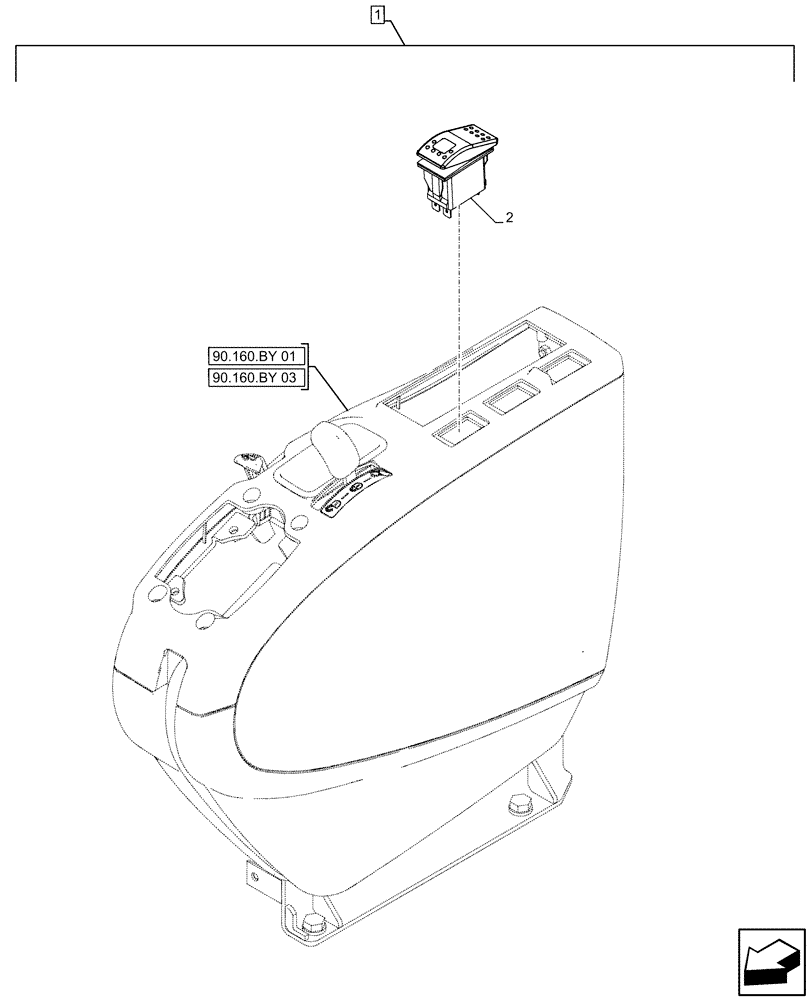 Схема запчастей Case CX490D RTC - (88.100.35[204]) - DIA KIT, FREE SWING, SWITCH (88) - ACCESSORIES