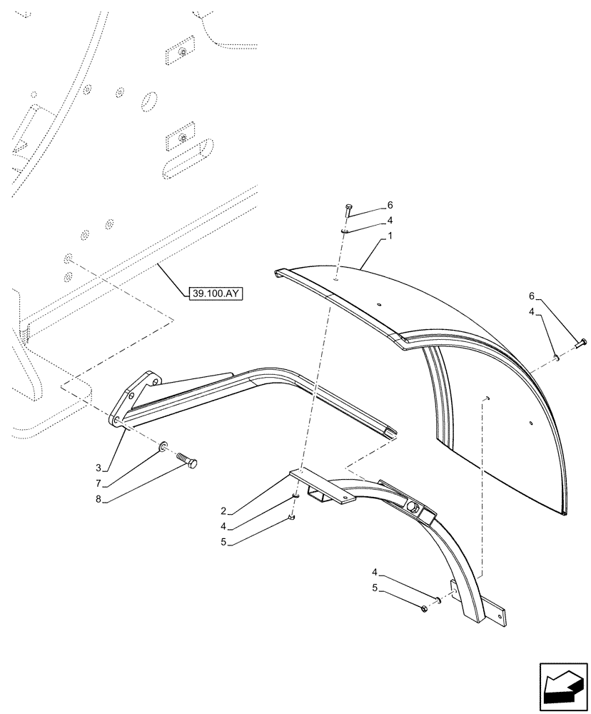 Схема запчастей Case 121F - (90.116.AC[01A]) - VAR - 402122 - FRONT FENDER - BEGIN DATE 22 OCTOBER 2014 (90) - PLATFORM, CAB, BODYWORK AND DECALS