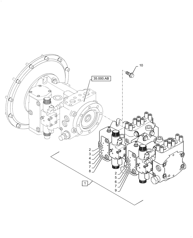 Схема запчастей Case DV210D - (35.104.AA) - HYDRAULIC PUMP INSTALLATION (35) - HYDRAULIC SYSTEMS