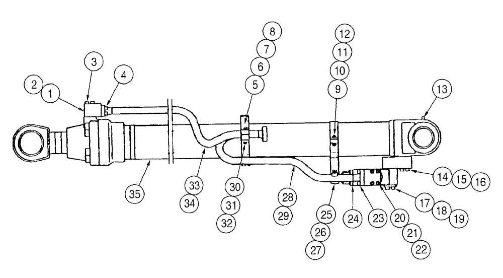 Схема запчастей Case 9050B - (8-220) - LOAD HOLDING OPTION, HOLDING VALVES AND TUBE LINES AT BOOM CYLINDERS (08) - HYDRAULICS