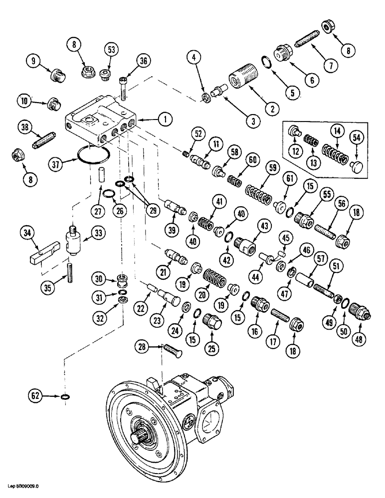 Схема запчастей Case 888 - (8B-40) - REGULATOR, P.I.N. 15482 AND AFTER, P.I.N. 106801 AND AFTER (08) - HYDRAULICS