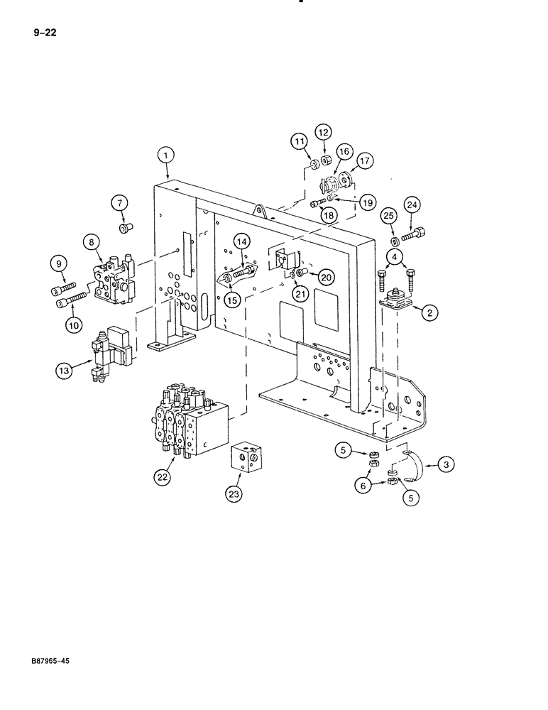 Схема запчастей Case 888 - (9-022) - VALVE MOUNTING PANEL (09) - CHASSIS