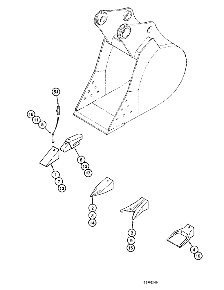 Схема запчастей Case 9060B - (9-090) - HENSLEY BUCKET, TOOTH OPTIONS (09) - CHASSIS