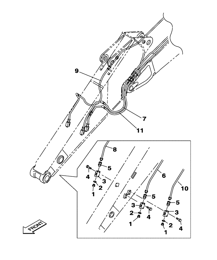 Схема запчастей Case CX250C - (08-022[00]) - HYDRAULIC CIRCUIT - DIPPER 2.50 M - LOW FLOW (08) - HYDRAULICS