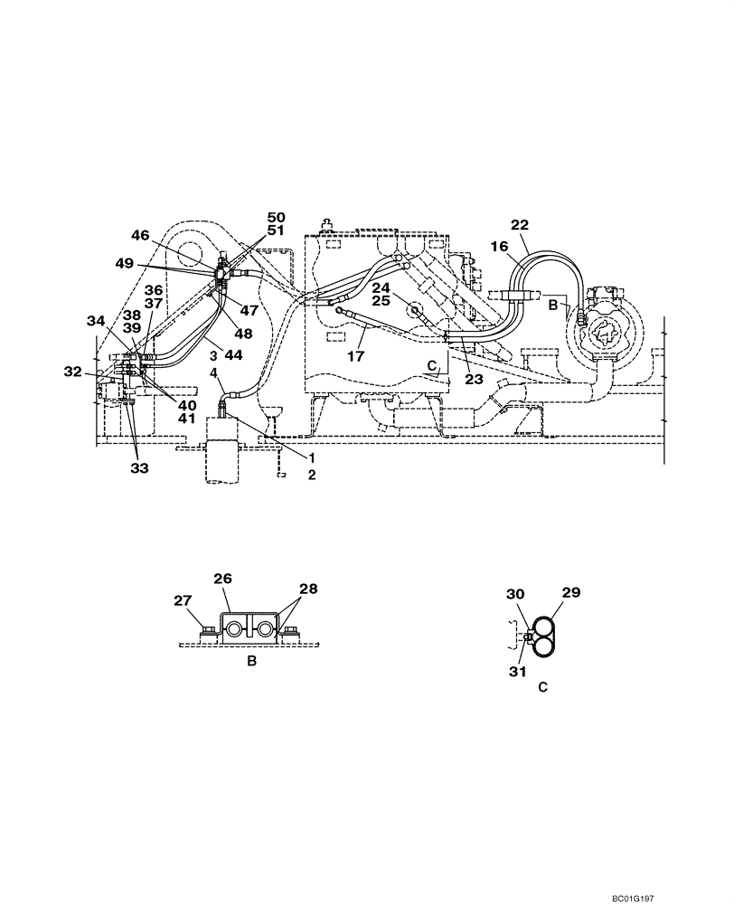 Схема запчастей Case CX800 - (08-09) - HYDRAULICS - DRAIN LINE, MODELS WITH LOAD HOLD (08) - HYDRAULICS