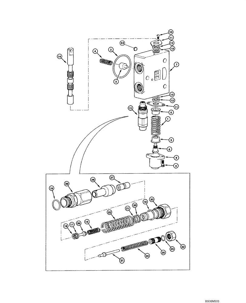 Схема запчастей Case 845 - (08.41[00]) - DISTRIBUTOR - BLADE LIFT VALVE (08) - HYDRAULICS