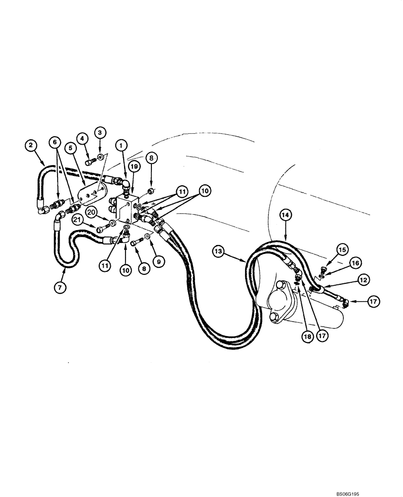 Схема запчастей Case 865 - (08.19[00]) - CIRCLE HYDRAULIC CIRCUIT - SIDE SHIFT (08) - HYDRAULICS