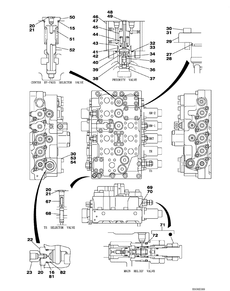 Схема запчастей Case CX800 - (08-202-00[01]) - CONTROL VALVE (08) - HYDRAULICS