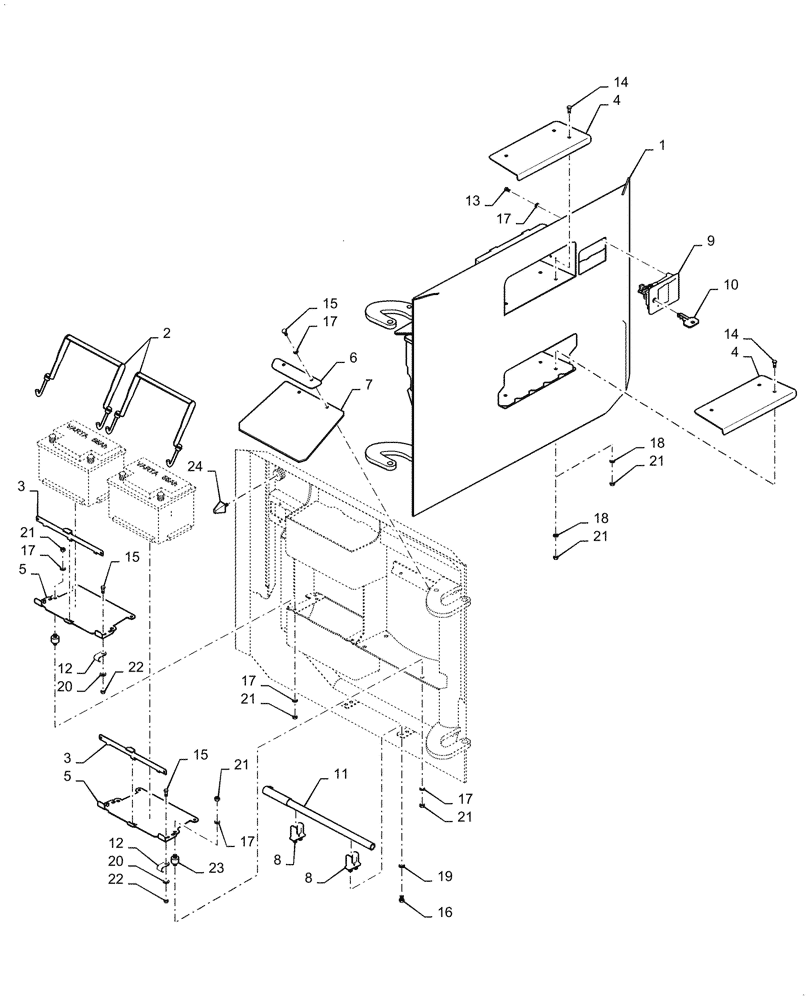 Схема запчастей Case DV209D - (90.100.AC[02]) - LEFT SIDE ENGINE DOOR PANEL ASSEMBLY (90) - PLATFORM, CAB, BODYWORK AND DECALS