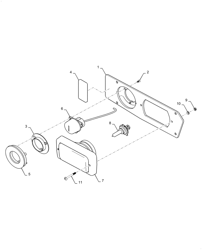 Схема запчастей Case DV210D - (55.404.AQ[02]) - RIGHT SIDE FRONT LIGHT (55) - ELECTRICAL SYSTEMS