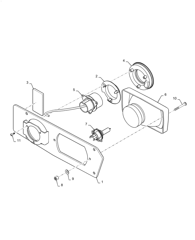 Схема запчастей Case DV210D - (55.404.AQ[04]) - RIGHT SIDE, REAR, LIGHT (55) - ELECTRICAL SYSTEMS