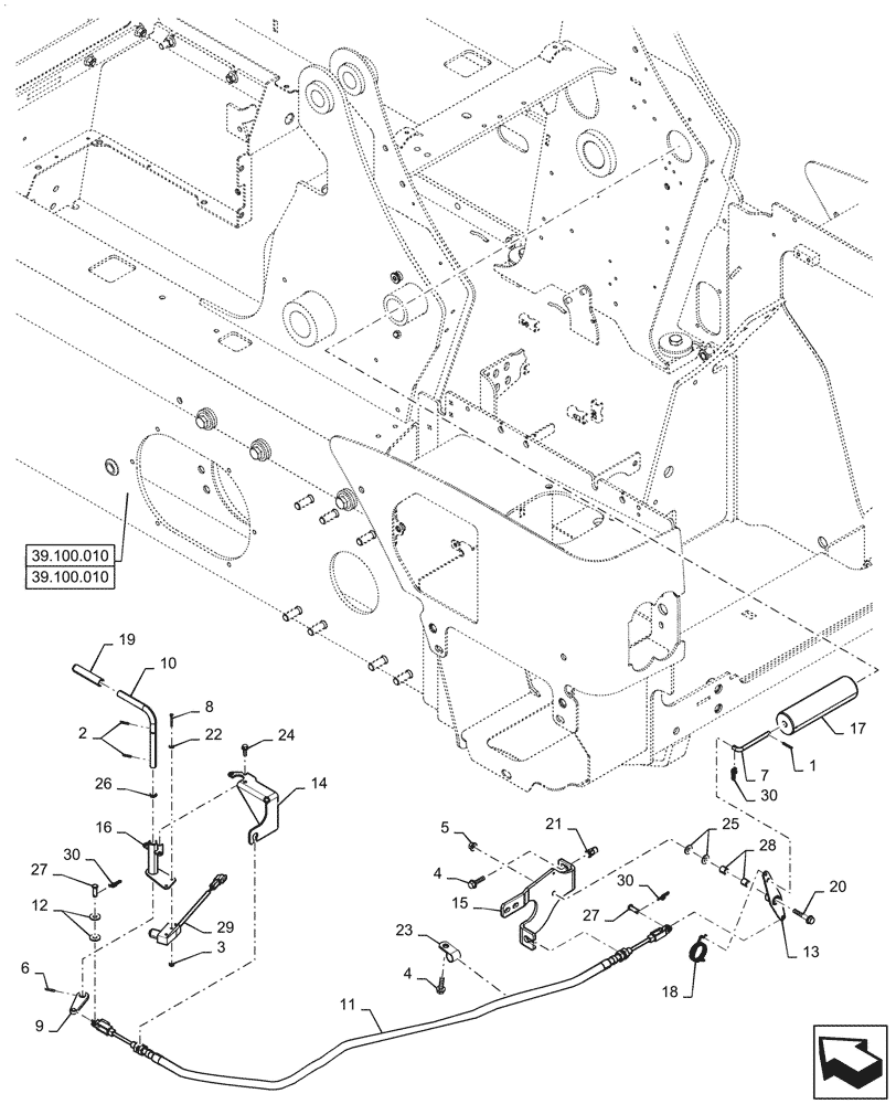 Схема запчастей Case SV340 - (82.100.010) - BOOM LOCKING DEVICE (82) - FRONT LOADER & BUCKET