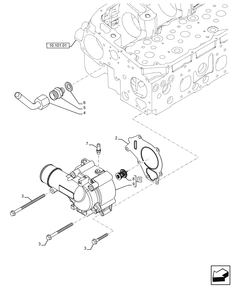 Схема запчастей Case F3DFA613A E002 - (10.402.01[02]) - TEMPERATURE CONTROL (THERMOSTAT) - (504386845 - 504386850) (10) - ENGINE