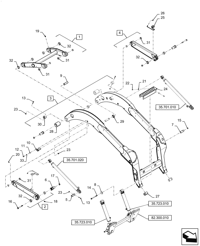 Схема запчастей Case SV340 - (84.910.010) - BOOM (84) - BOOMS, DIPPERS & BUCKETS