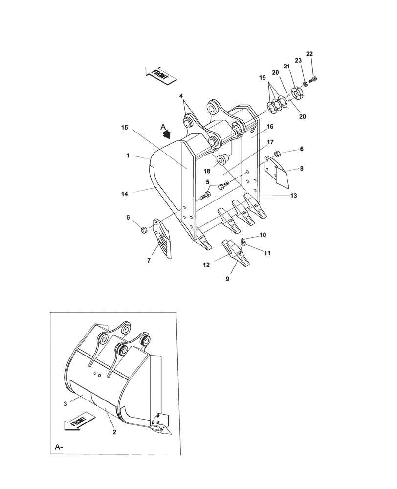 Схема запчастей Case CX210C LC - (84.100.10) - VAR - 461044 - BUCKET (0,90M³ X 1230MM) (84) - BOOMS, DIPPERS & BUCKETS