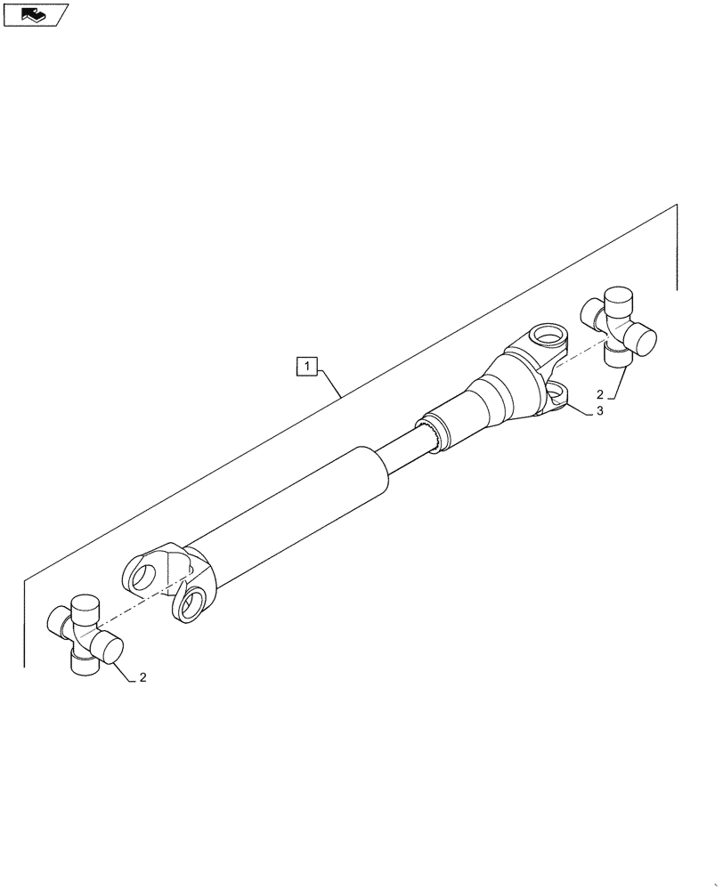 Схема запчастей Case 621G - (21.155.010[02]) - DRIVE SHAFT, CENTER (21) - TRANSMISSION