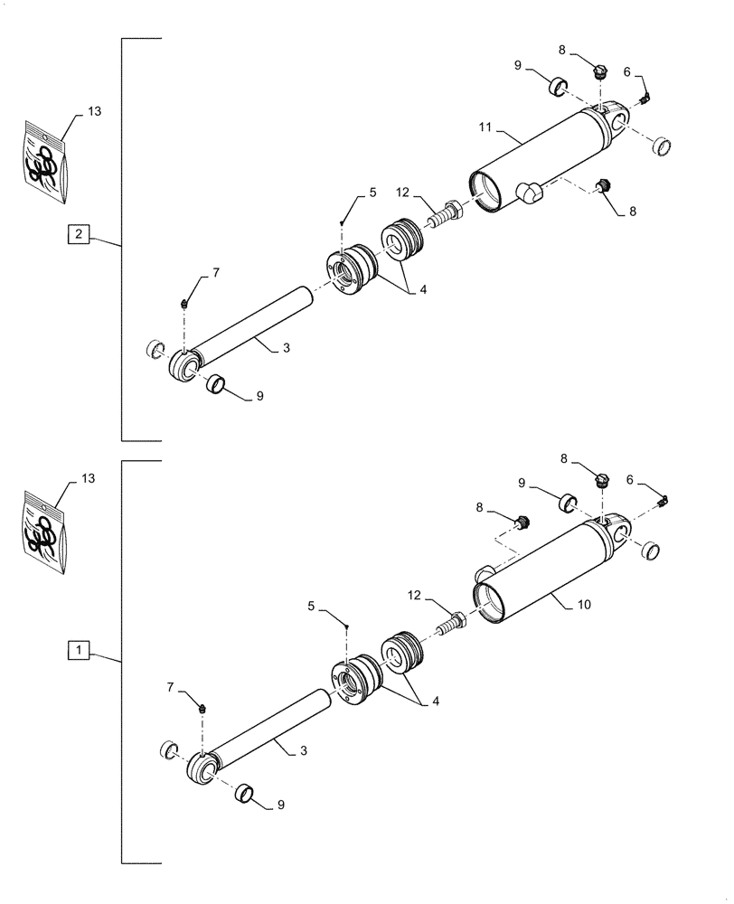 Схема запчастей Case 750M WT/LGP - (35.742.AA[01]) - RIPPER, HYDRAULIC CYLINDER (35) - HYDRAULIC SYSTEMS