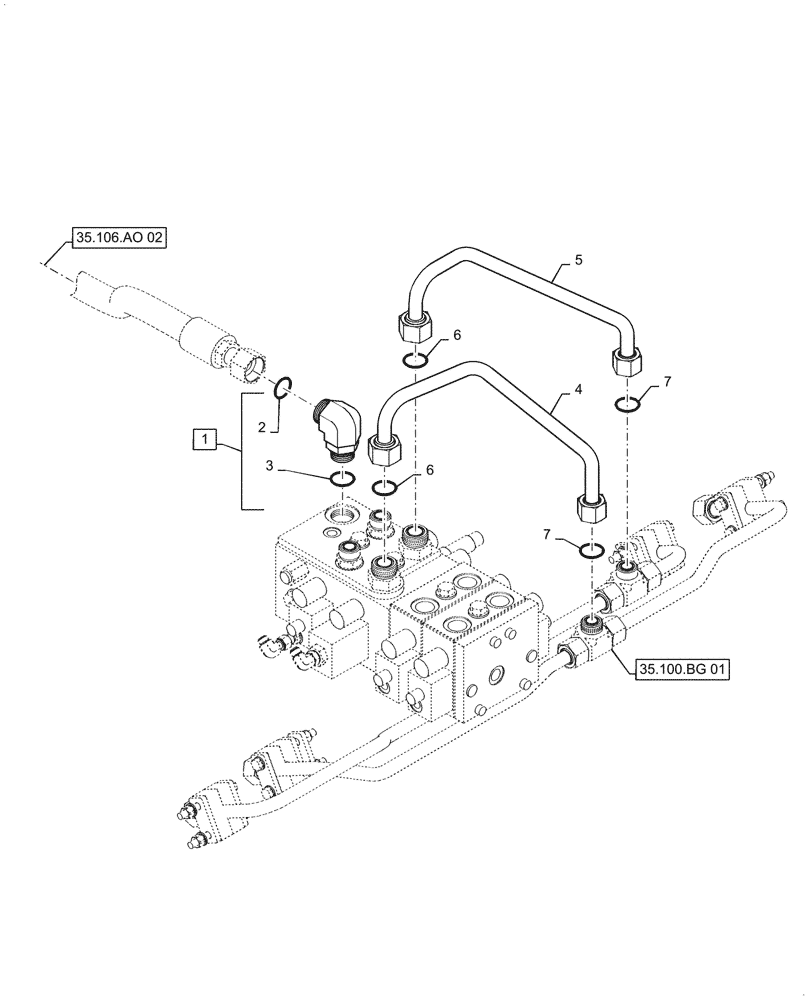 Схема запчастей Case 521F - (35.701.AA[02]) - VAR - X20178X - BY-PASS VALVE, NON-RIDE CONTROL (35) - HYDRAULIC SYSTEMS