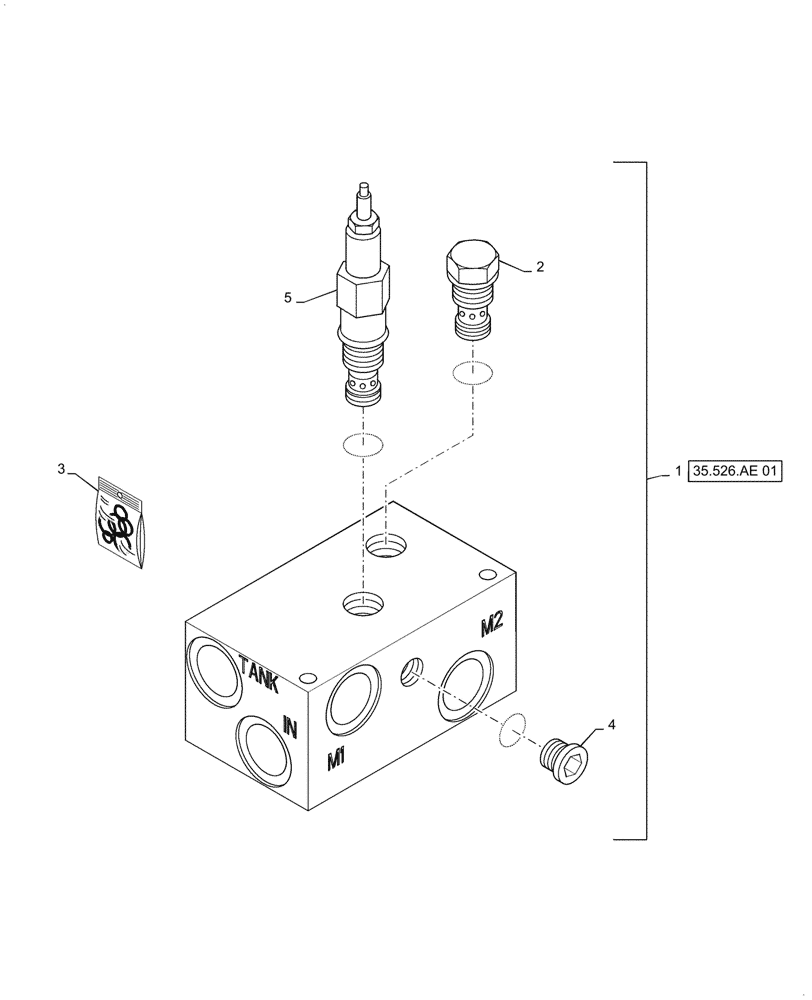 Схема запчастей Case 521F - (35.526.AE[04]) - VAR - 782454 - RELIEF VALVE, ASSY (35) - HYDRAULIC SYSTEMS