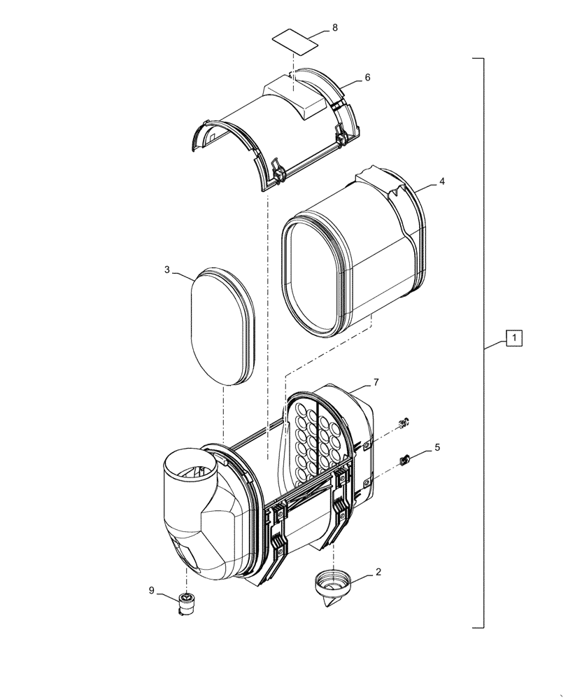 Схема запчастей Case 621G - (10.202.010[01]) - AIR CLEANER ASSEMBLY (10) - ENGINE