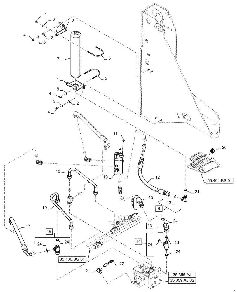 Схема запчастей Case 521F - (35.701.AA[01]) - VAR - 782503 - RIDE CONTROL , COMPONENTS (35) - HYDRAULIC SYSTEMS