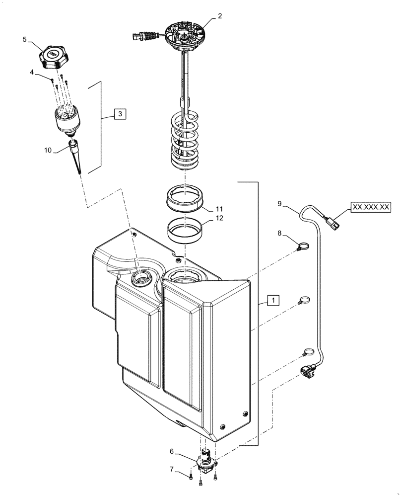 Схема запчастей Case 621G - (10.500.020[02]) - DEF TANK ASSEMBLY (10) - ENGINE