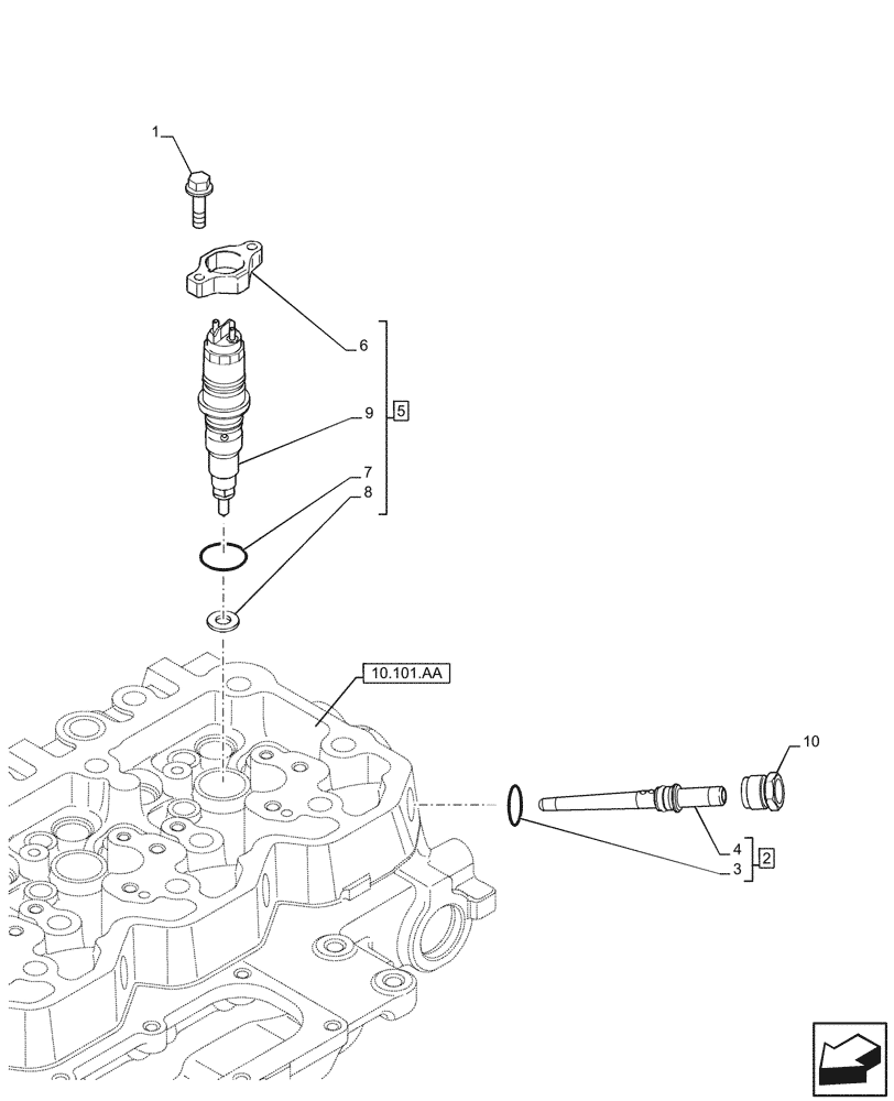 Схема запчастей Case F4HFE613F B004 - (10.218.AF) - FUEL INJECTOR (10) - ENGINE