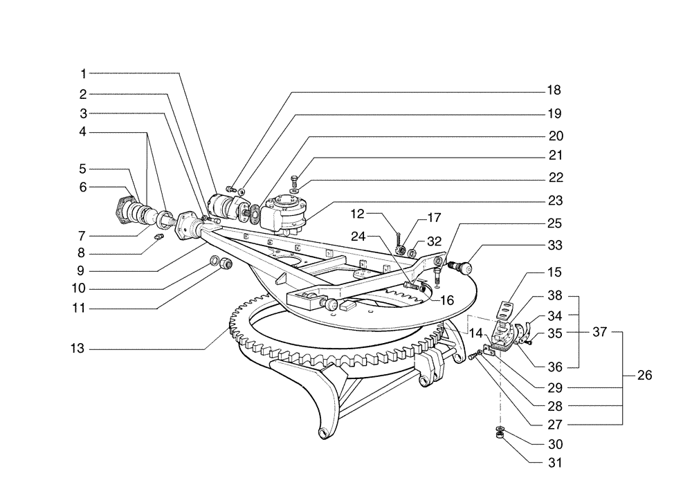 Схема запчастей Case 865 DHP - (9-018) - CIRCLE ASSEMBLY (09) - CHASSIS