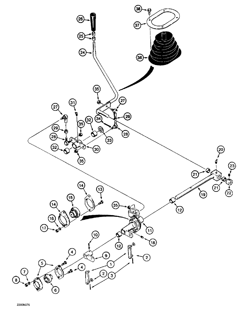 Схема запчастей Case 1150E - (8-082) - EQUIPMENT CONTROL VALVE AND LEVERS, ONE LEVER - TWO SPOOL VALVE, PRIOR TO PIN JAK0008634 (08) - HYDRAULICS