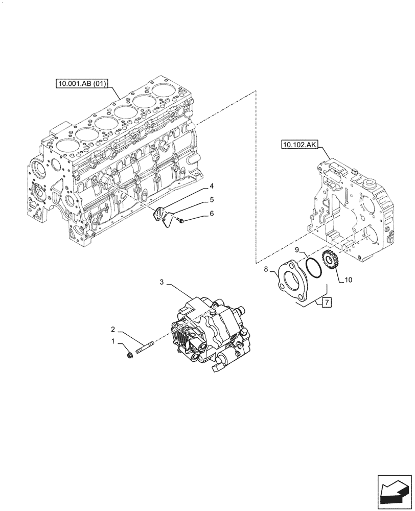 Схема запчастей Case F4HFE613R B005 - (10.218.AQ) - FUEL INJECTION PUMP (10) - ENGINE