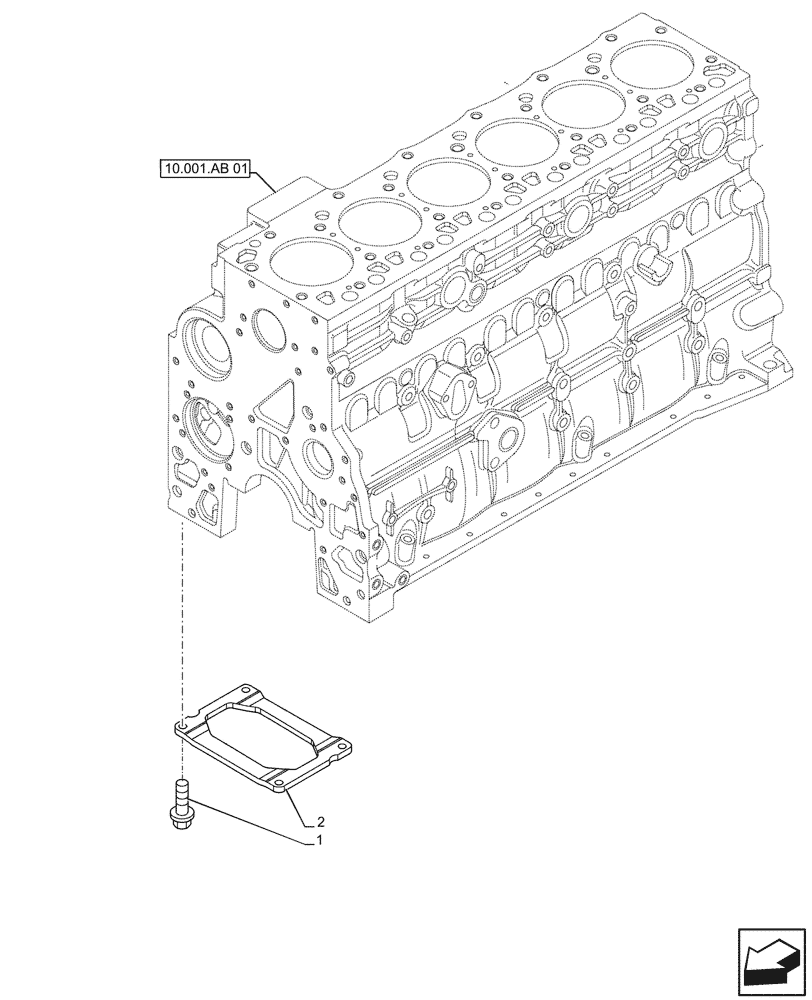 Схема запчастей Case F4HFE613F B004 - (10.001.AB[02]) - CRANKCASE (10) - ENGINE