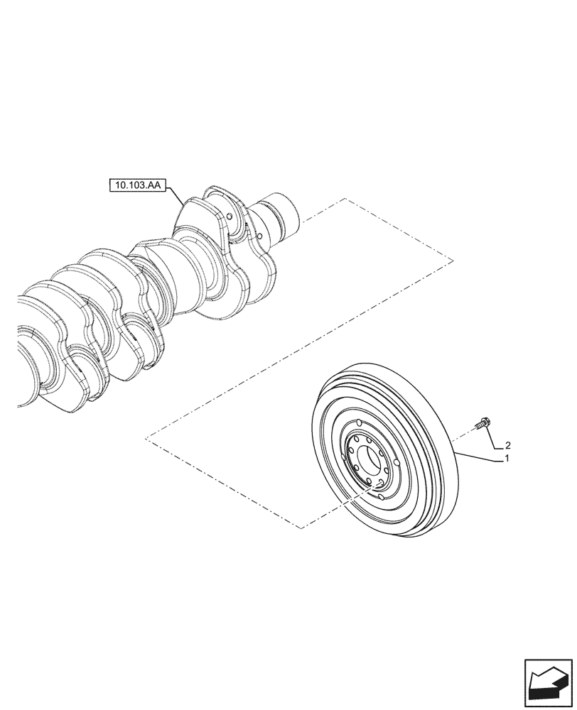 Схема запчастей Case F4HFE613F B004 - (10.103.AH) - ENGINE FLYWHEEL (10) - ENGINE