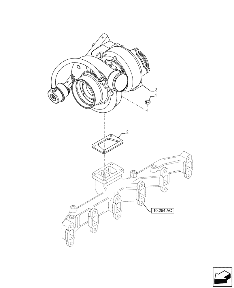 Схема запчастей Case F4HFE613G B004 - (10.250.AC) - TURBOCHARGER (10) - ENGINE