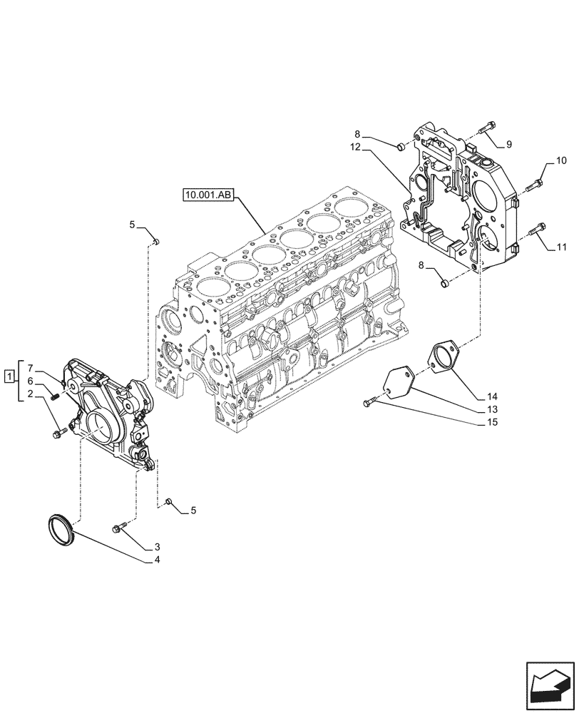 Схема запчастей Case F4HFE613F B004 - (10.102.AK) - CRANKCASE, COVER (10) - ENGINE