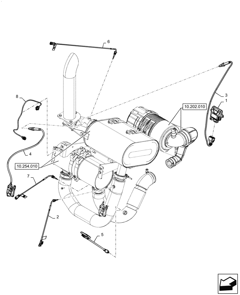 Схема запчастей Case SV340 - (55.015.020) - EXHAUST EMISSIONS CONTROL & SENSORS (55) - ELECTRICAL SYSTEMS