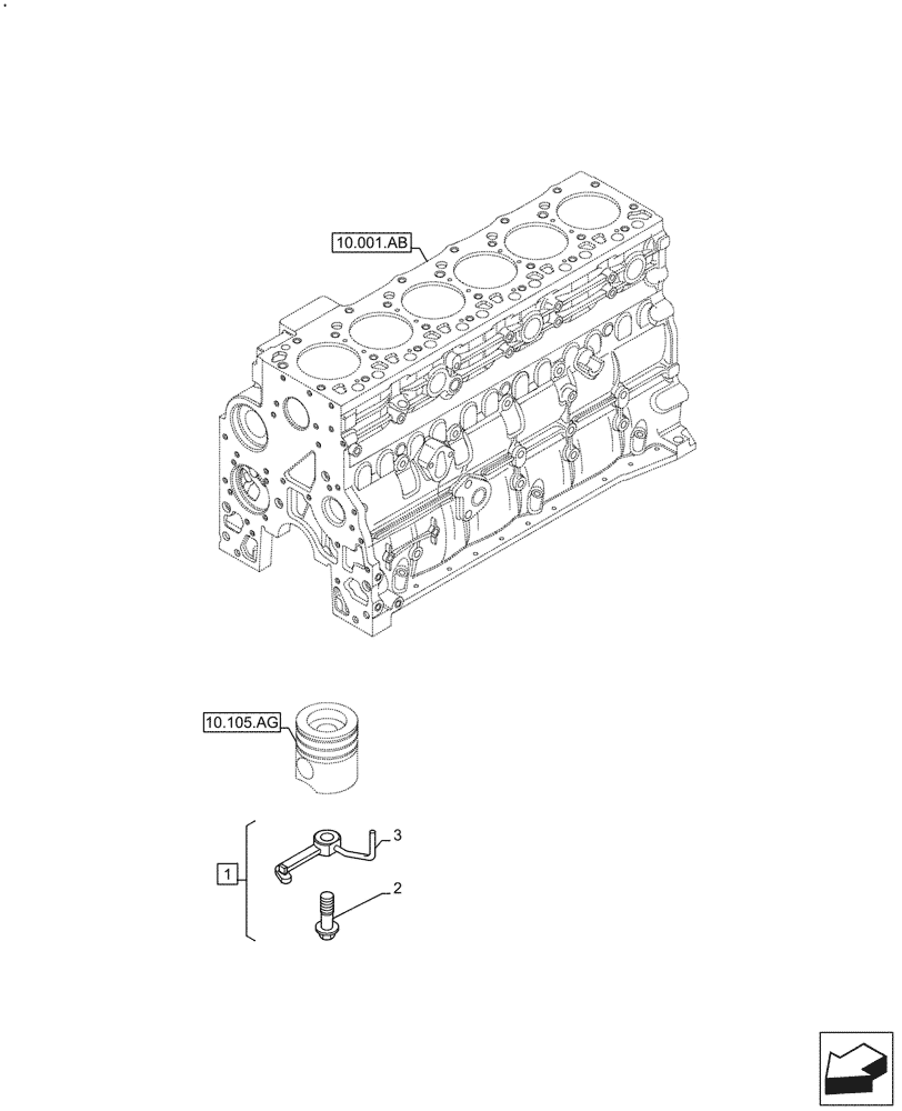 Схема запчастей Case F4HFE613H B003 - (10.304.AR) - PISTON COOLING NOZZLE (10) - ENGINE