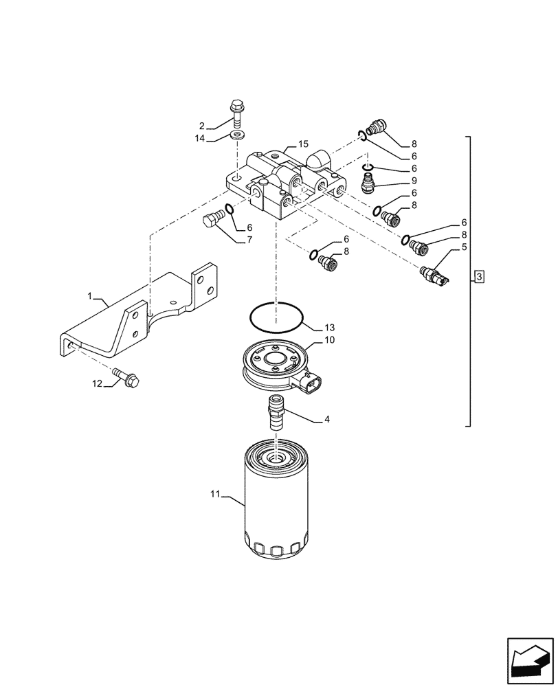 Схема запчастей Case F4HFE613F B004 - (10.218.AD) - FUEL FILTER (10) - ENGINE