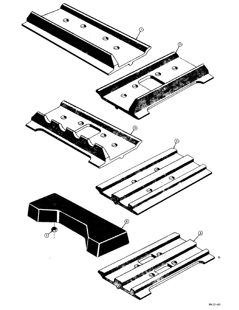 Схема запчастей Case 320 - (080) - TRACK SHOES (STANDARD AND OPTIONAL) (04) - UNDERCARRIAGE