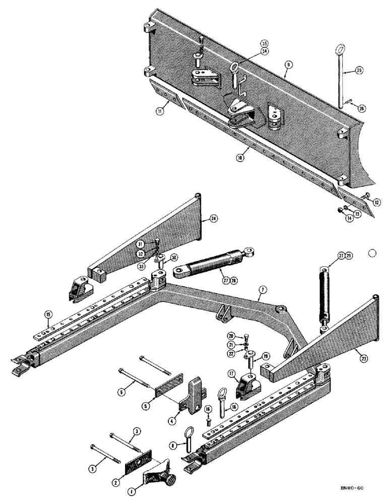 Схема запчастей Case 420C - (216) - HYDRAULIC ANGLING DOZER (07) - HYDRAULIC SYSTEM