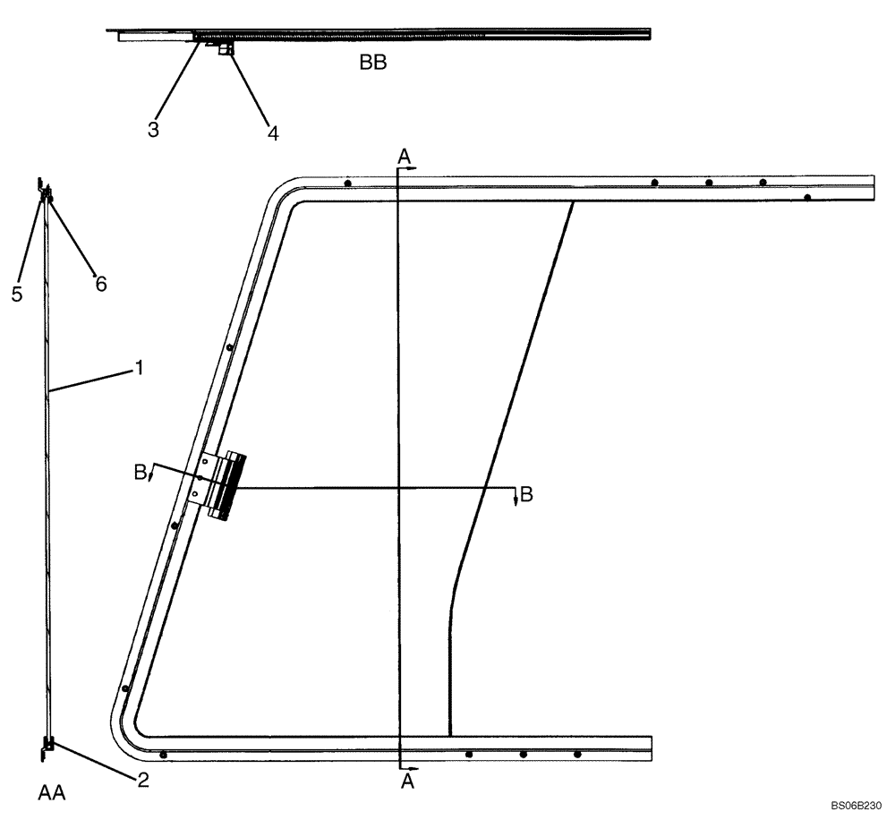 Схема запчастей Case 430 - (09-26A) - WINDOW ASSY (09) - CHASSIS