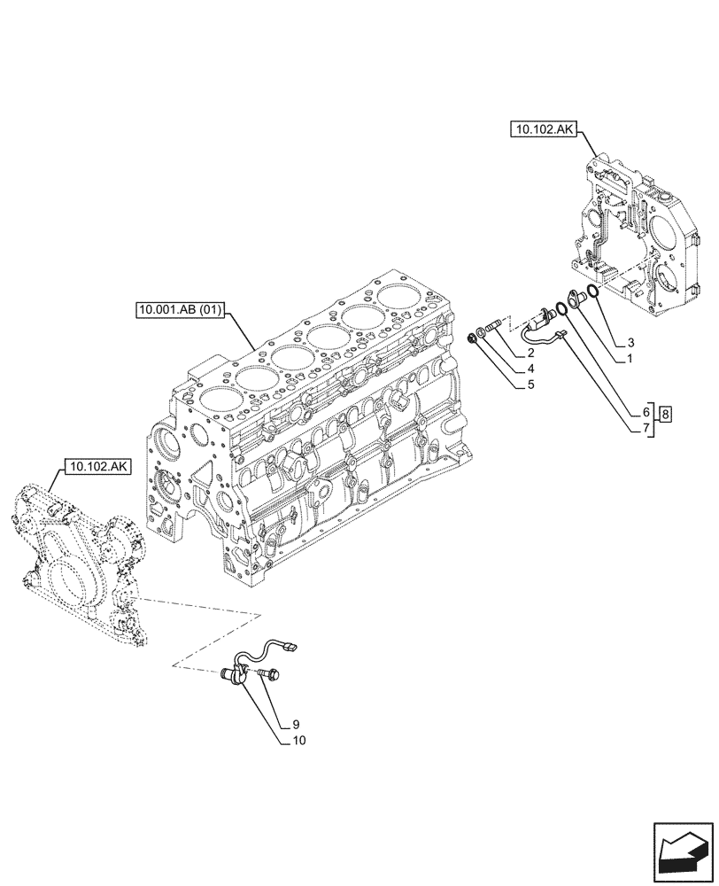 Схема запчастей Case F4HFE613F B004 - (55.015.AC) - ENGINE, SENSOR (55) - ELECTRICAL SYSTEMS