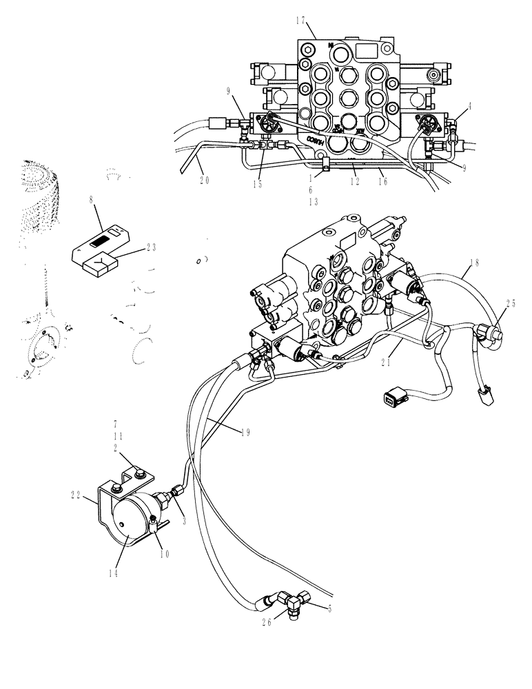 Схема запчастей Case 465 - (08-07[2]) - EH PROPORTIONAL AUX PILOT CONTROL (08) - HYDRAULICS