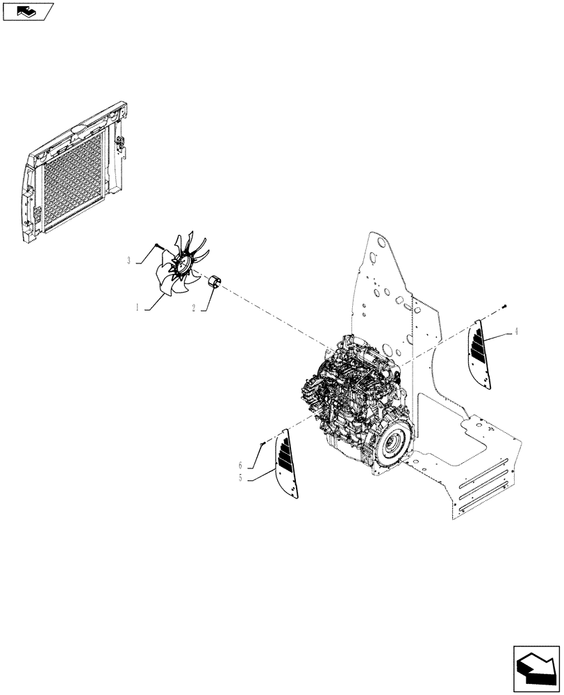 Схема запчастей Case SR175 - (10.414.AC) - ENGINE FAN (10) - ENGINE