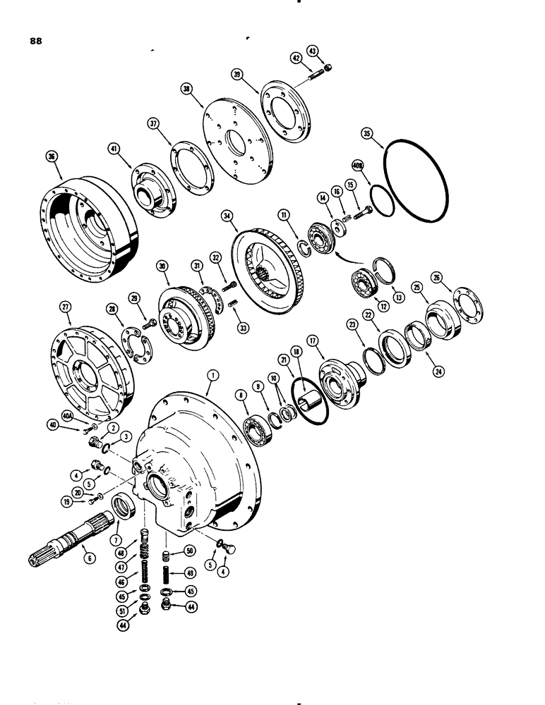 Схема запчастей Case 455B - (088) - R42395 TORQUE CONVERTER (03) - TRANSMISSION