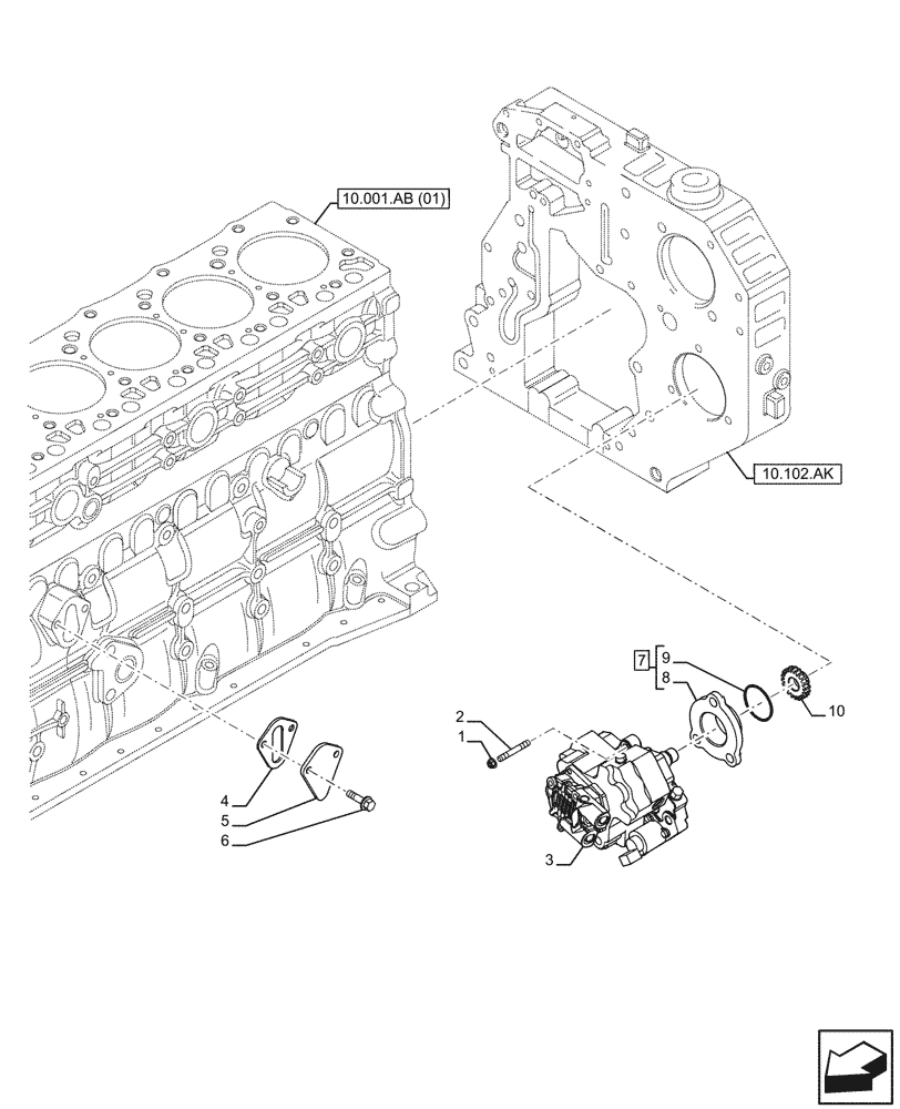 Схема запчастей Case F4HFE613F B004 - (10.218.AQ) - FUEL INJECTION PUMP (10) - ENGINE