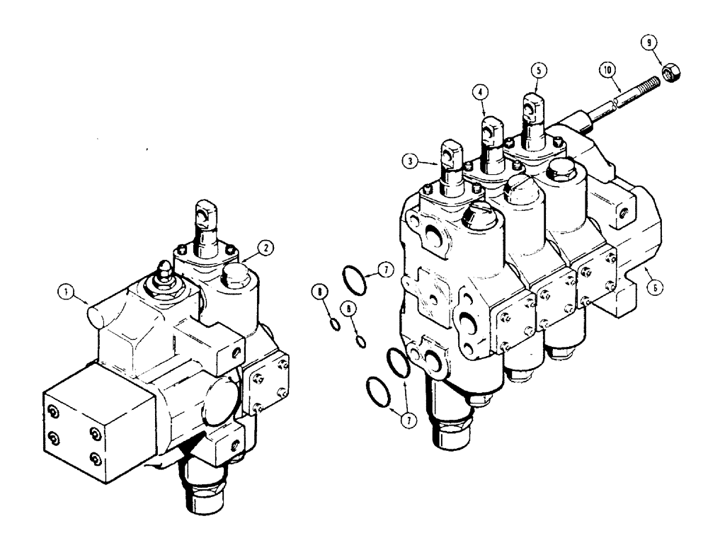 Схема запчастей Case 1450 - (310[1]) - R40054 4 SPOOL VALVE LOADER WITH DUAL PULL BEHIND OR RIPPER AND 4-IN-1 BUCKET (08) - HYDRAULICS