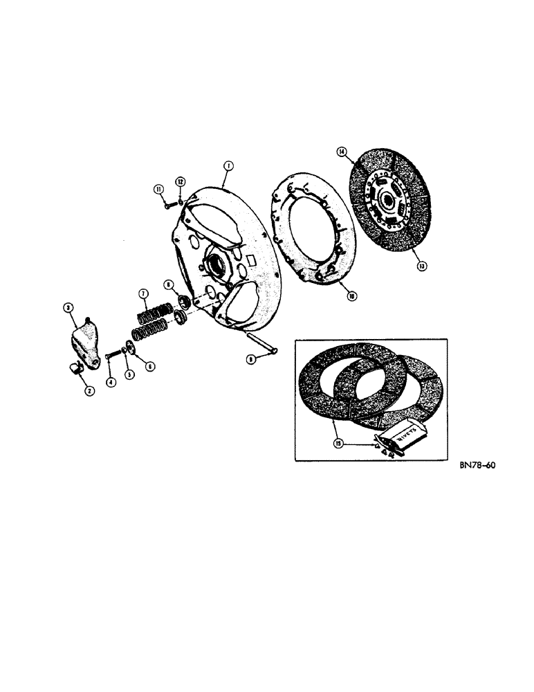 Схема запчастей Case 420B - (042) - CLUTCH (04) - UNDERCARRIAGE