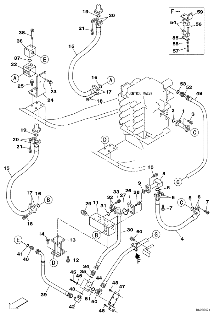 Схема запчастей Case CX700B - (08-25) - HYDRAULIC CIRCUIT - SINGLE ACTING CIRCUIT (08) - HYDRAULICS