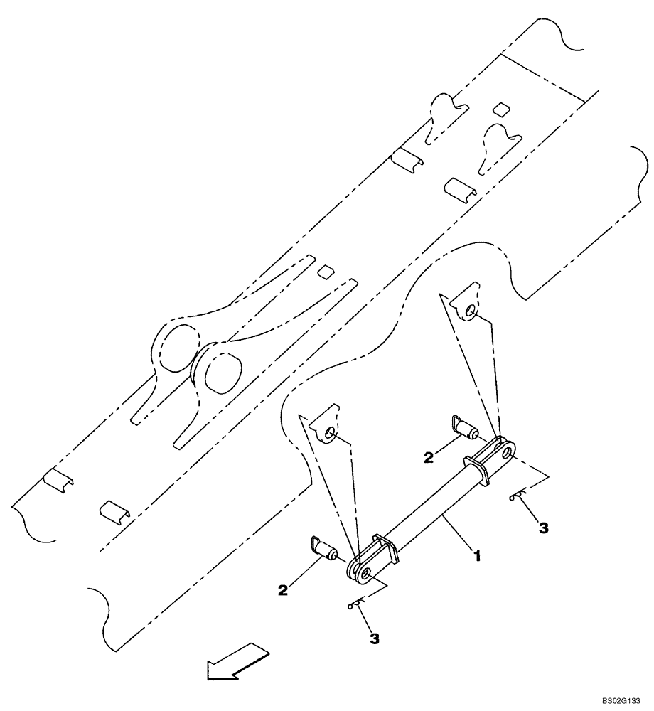 Схема запчастей Case CX240B - (09-35[01]) - MONOBLOCK BOOM (10.30 M) - TRANSPORT STAY (09) - CHASSIS/ATTACHMENTS